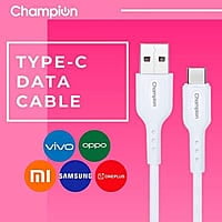 Champion USB to Type-C 3Amp Data Sync & Charging Cable PVC for all Android & USB Type-C Devices (White) Champion USB to Type-C 3Amp Data Sync & Charging Cable PVC for all Android & USB Type-C Devices (White)