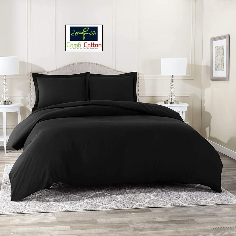 Duvet / Comforter Cover Microfiber 300 TC Plain Ultra soft - Black