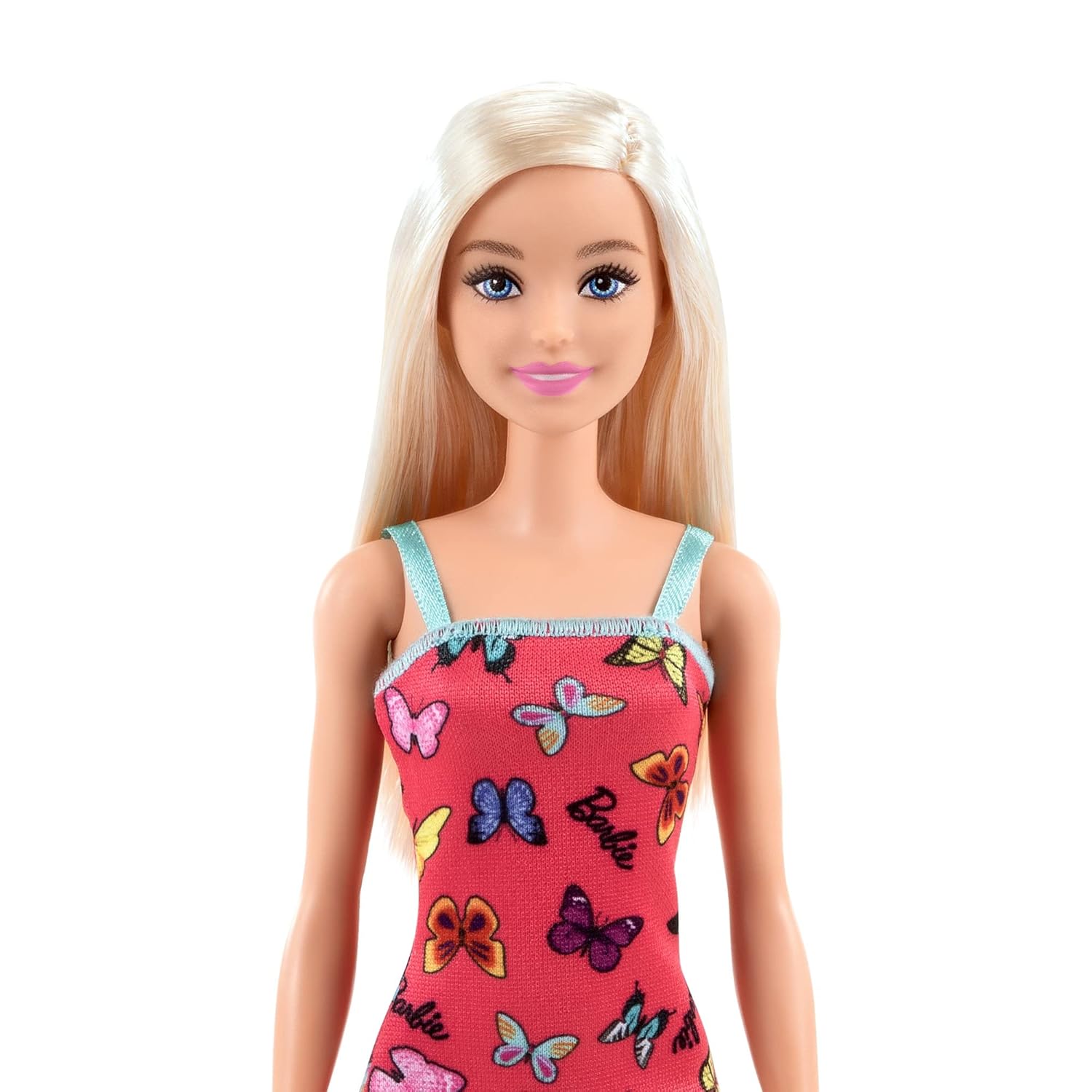Barbie Doll, HBV05, Colorful Butterfly Print Red Dress & Strappy Heels