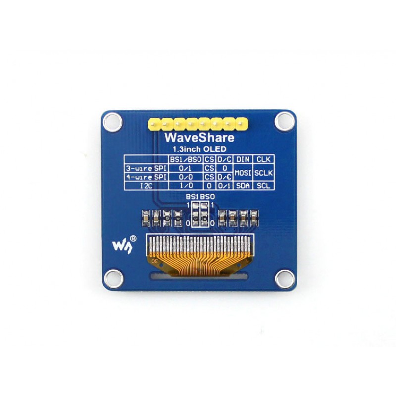 1.3inch OLED, SPI/I2C interfaces, straight/vertical pinheader 1.3inch OLED, SPI/I2C interfaces, straight/vertical pinheader