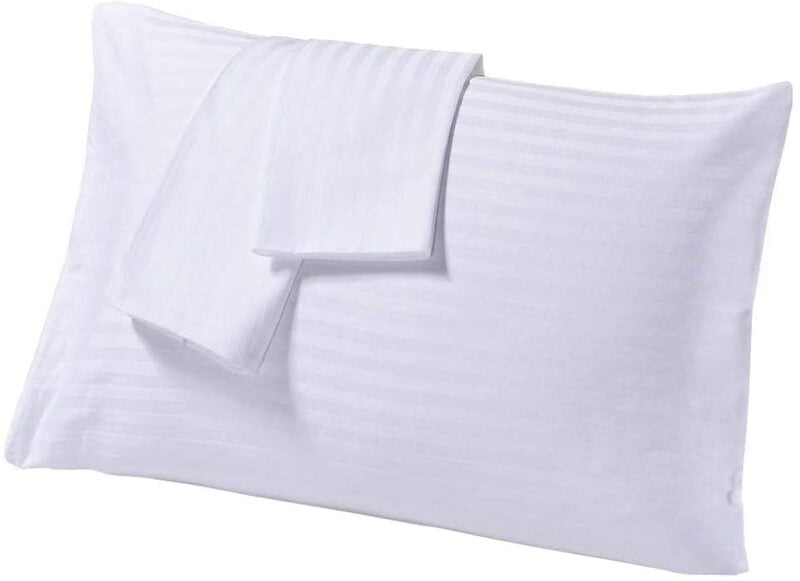 Pillow Cover Non-Framed 100% Cotton 210 TC - Striped - White Pillow Cover Non-Framed 100% Cotton 210 TC - Striped - White