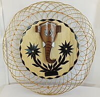 Eelika handmade Round Shaped Lord Ganesh Wall hanging made of bamboo || home and office Eelika handmade Round Shaped Lord Ganesh Wall hanging made of bamboo || home and office