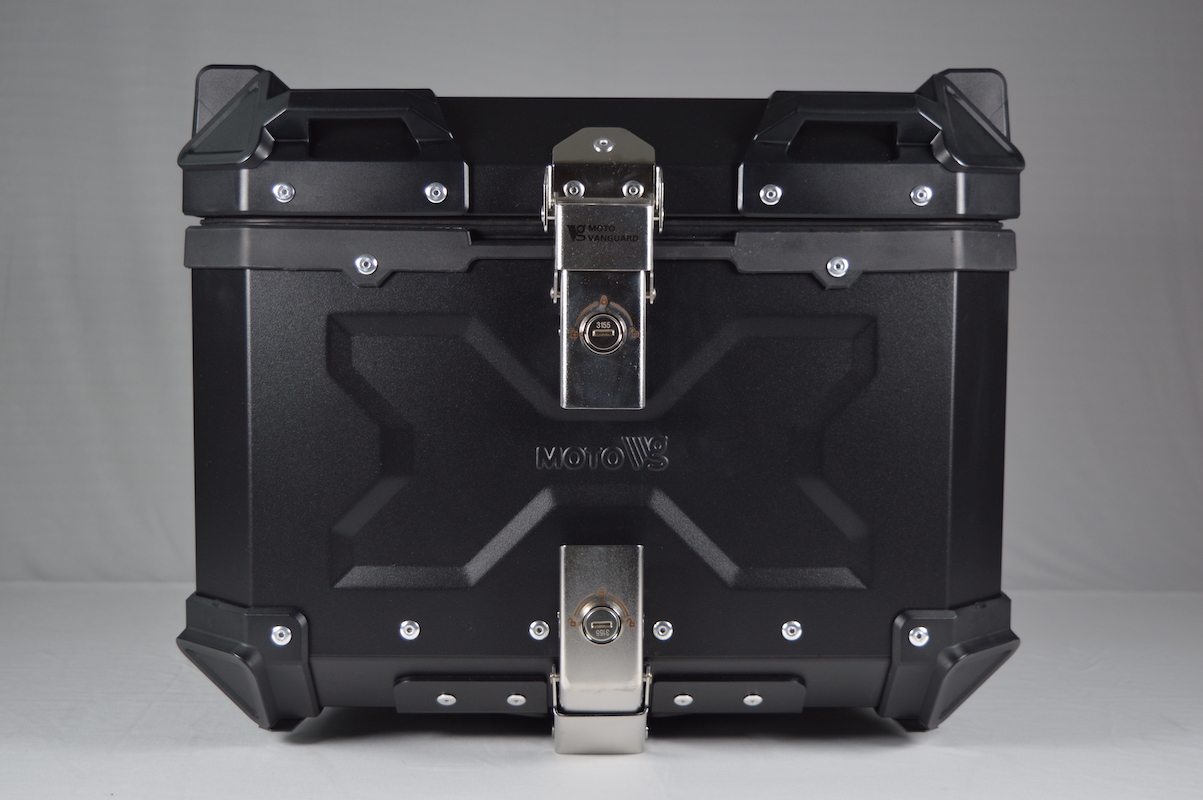 Moto Vanguard Aluminium Top Box 45L with Backrest - Black