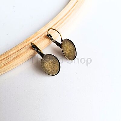 Leverback Earring Antique Bronze Oval