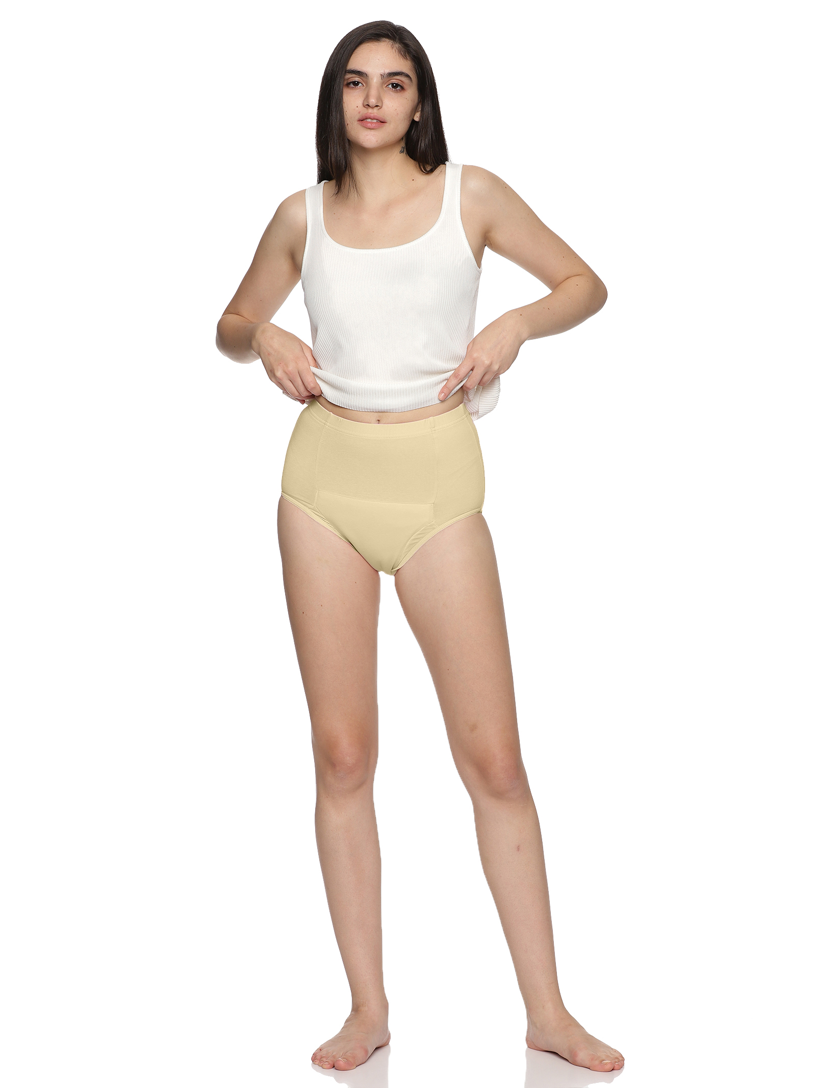 Reusable adult diaper, Washable adult diapers, Incontinence Protective Underwear for Women, High Waist Panties For Women, Leak Proof, Beige Color Heavy Flow