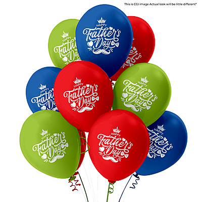 The Magic Balloons- Happy Father’s Day latex balloons, Red, Green & Blue color party decorations supplies, Pack of 30 pcs-181432 The Magic Balloons- Happy Father’s Day latex balloons, Red, Green & Blue color party decorations supplies, Pack of 30 pcs-181432