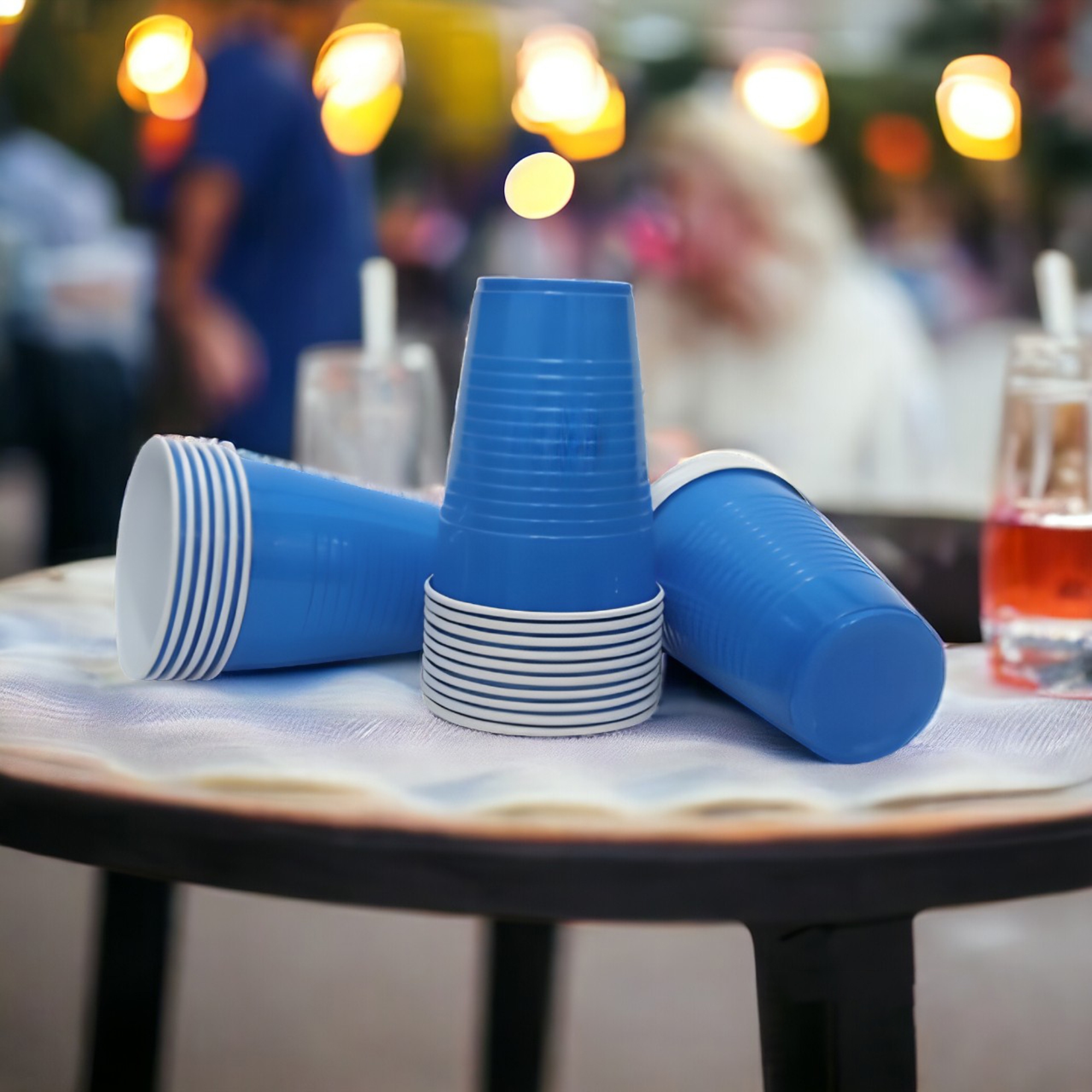 Set of 20- 360ml Blue Pong Glasses | Reusable Beer Pong Cups for New Year, Bachelor, Wedding, and Parties | Drinking Glasses for Games & Celebrations | Party Supplies