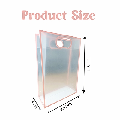 Pack of 6 – Transparent  Goodie Bags Clear Gift Bags Medium Brown Bags for Return Gift and More