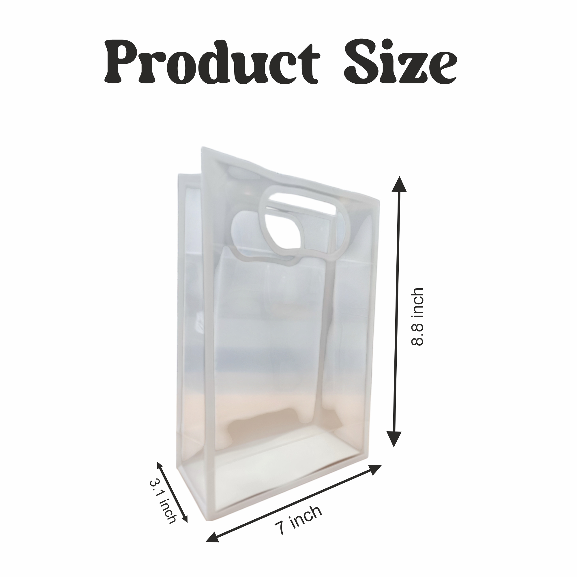 Small Size -6 Pcs White Transparent Goodie Bags – Clear Gift Bags for Valentine's Day Wedding Return Gifts Birthday Party Festivals Events