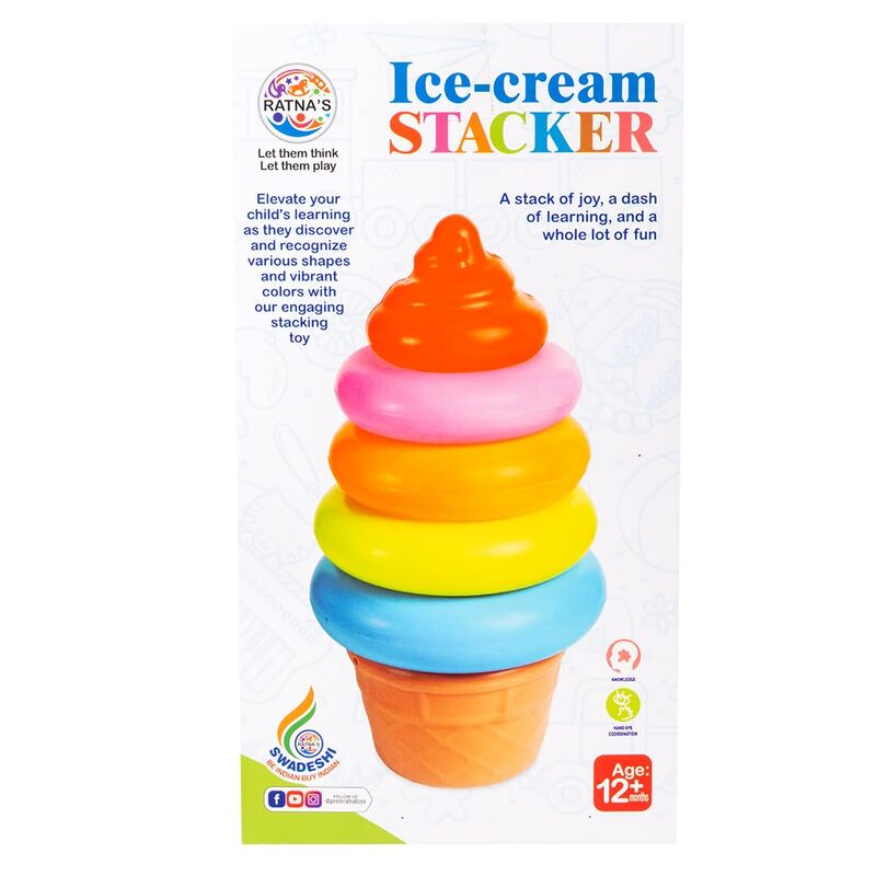 Ice-Cream Stacker, Colorful Stacking Rings
