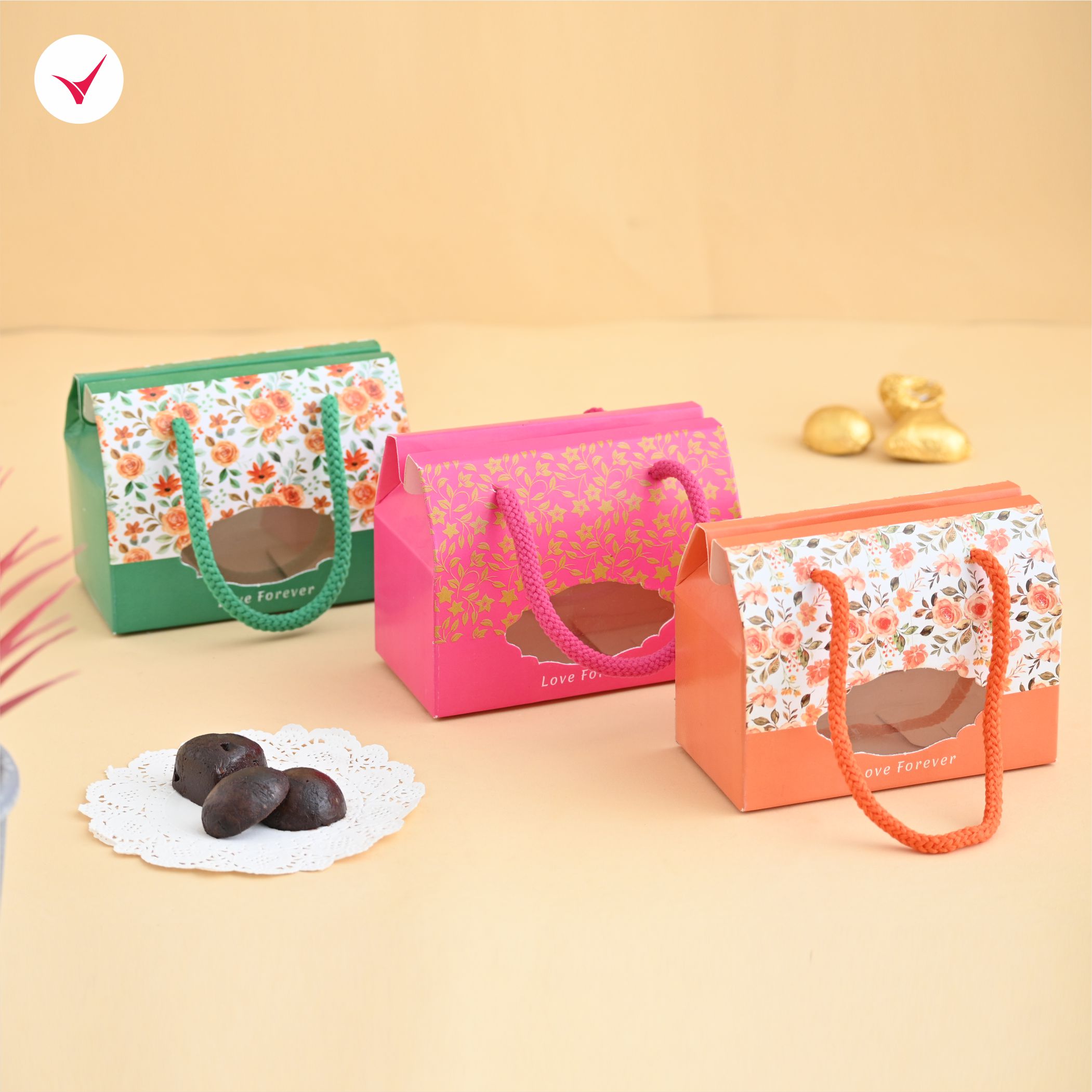 Multi Purpose Window Gift Box with Handle Mix Multi Purpose Window Gift Box with Handle Mix