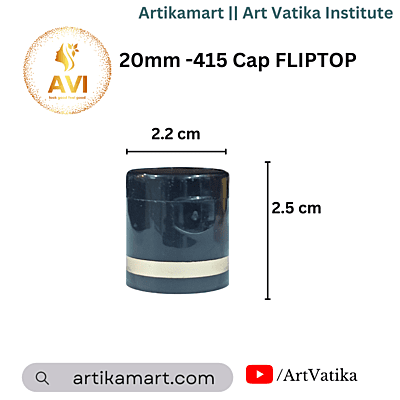 20mm -415 Cap FLIPTOP Black with Gold Foiling 20mm -415 Cap FLIPTOP Black with Gold Foiling