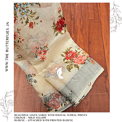 PURE LINEN SAREE  YBRSLIN23410