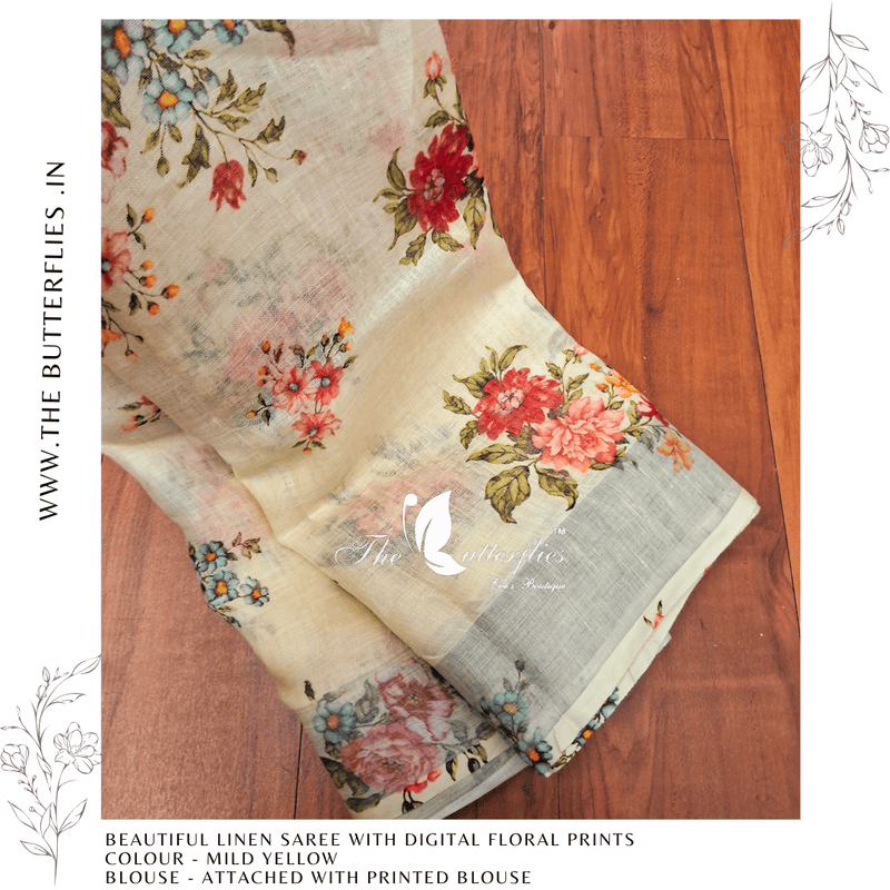PURE LINEN SAREE YBRSLIN23410 PURE LINEN SAREE YBRSLIN23410