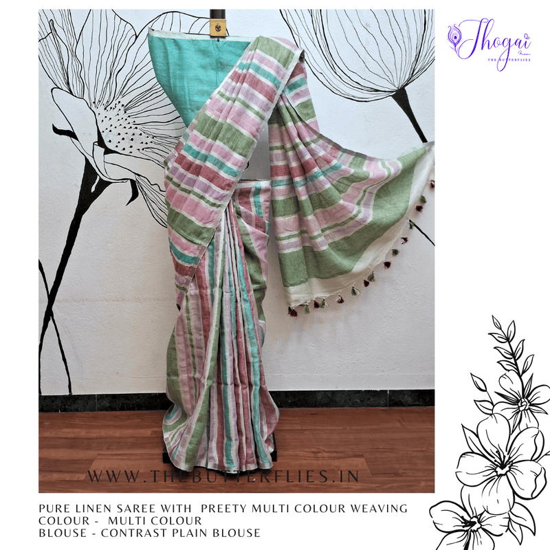 PURE LINEN SAREE YBRSLIN23604