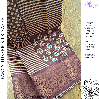FANCY TUSSER SILK SAREE IHFSTUS23892