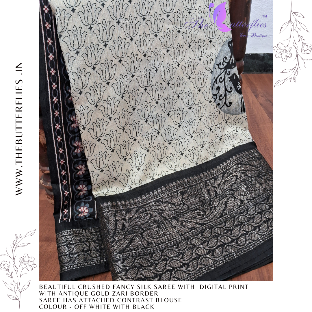 FANCY CRUSHED SILK SAREE RJASFSC24103