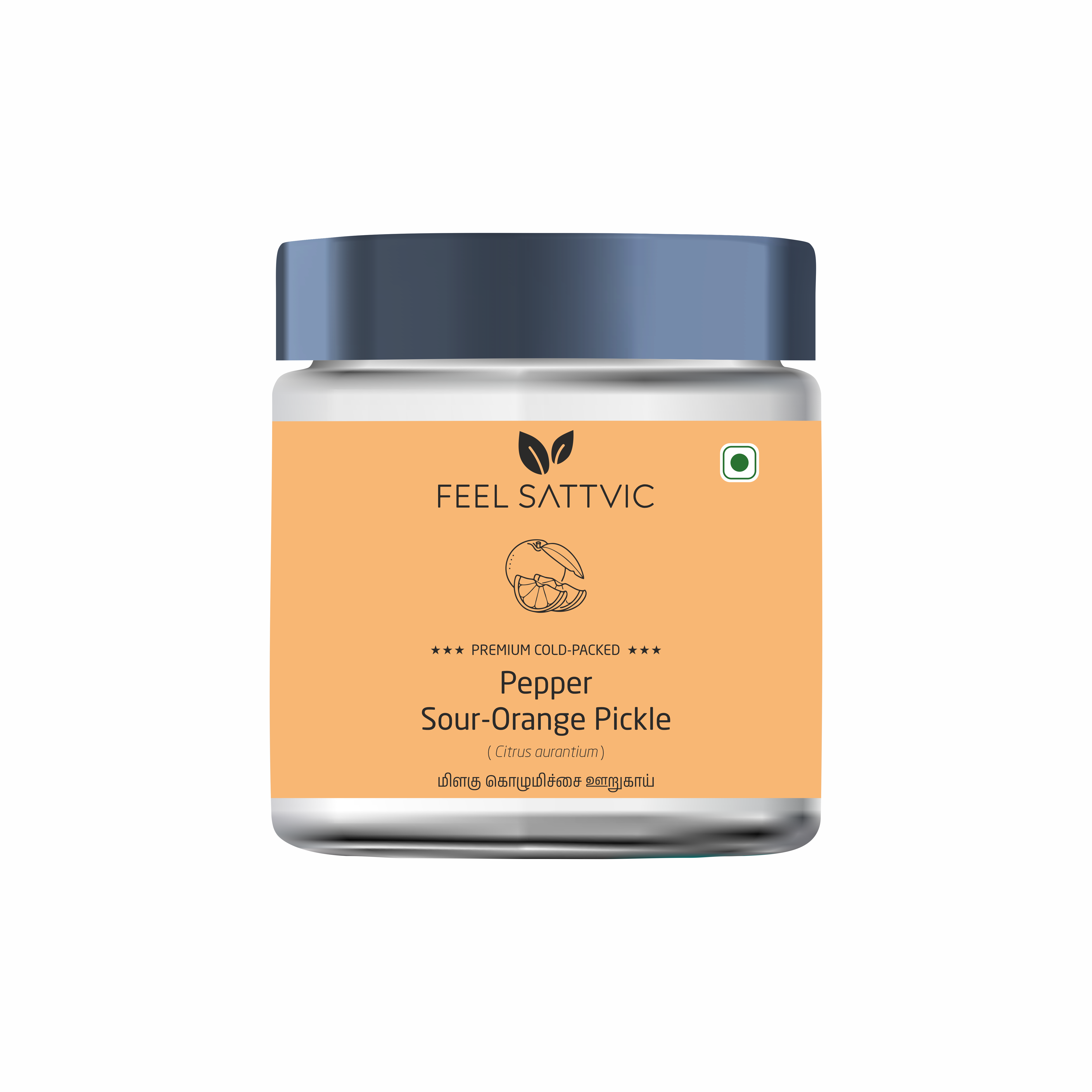Premium Cold-Packed Pepper Sour-Orange Pickle – 185g Premium Cold-Packed Pepper Sour-Orange Pickle – 185g