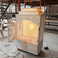 Om Aura Corian Mandir with Folding Doors Om Aura Corian Mandir with Folding Doors