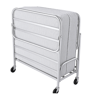 Sofrito Stainless Steel Foldable Rollaway Bed with 6-Inch Mattress | Durable & Portable Guest Bed