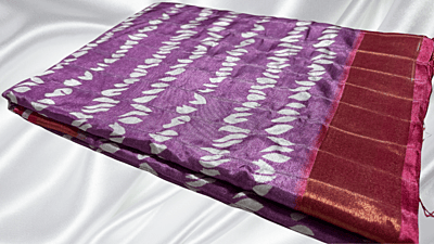 Kalankari Digital Silk Jari Saree - Lavendar