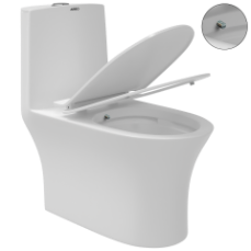 OPC-21211JPP Prime Siphonic One Piece Closet S Trap (9" Inch) With In Built Jet, Soft Close Seat Cover With Hinges, Fixing Accessories Set and Accessories Set, Cistern Fittings