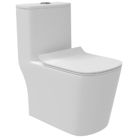 OPC-29211PP Lavish Siphonic One Piece Closet S Trap (9" Inch) With Soft Close Seat Cover With Hinges, Fixing Accessories Set and Accessories Set, Cistern Fittings