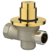 MP-GG-5220 Metropole Forged Brass WC Flush Valve 32mm (1.25" Inch) With Exposed Shut Off Provision & Round Plate (Glossy Gold)