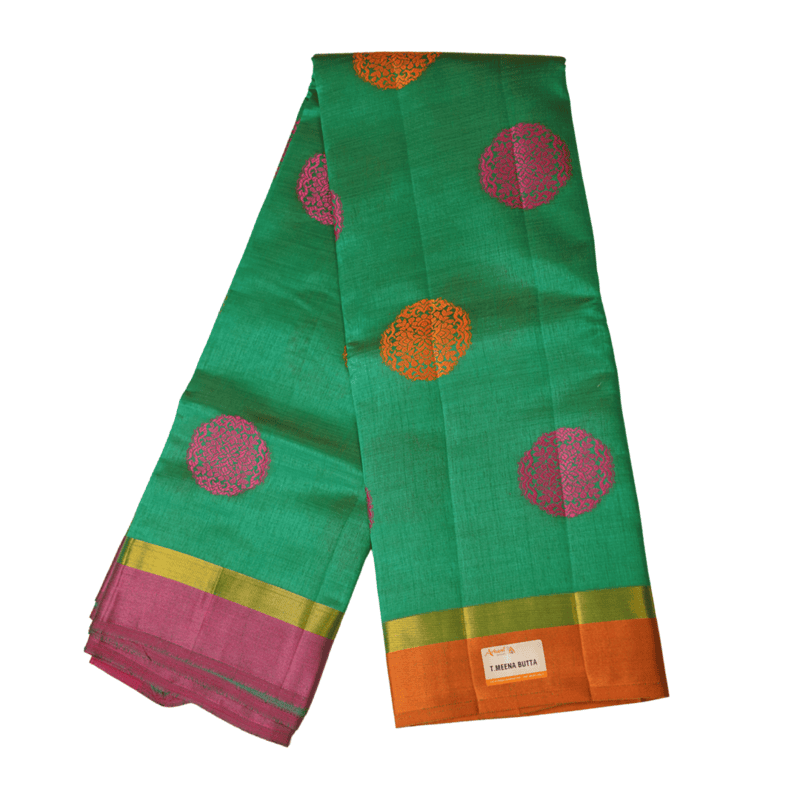 T.Meena Butta Saree (Green)