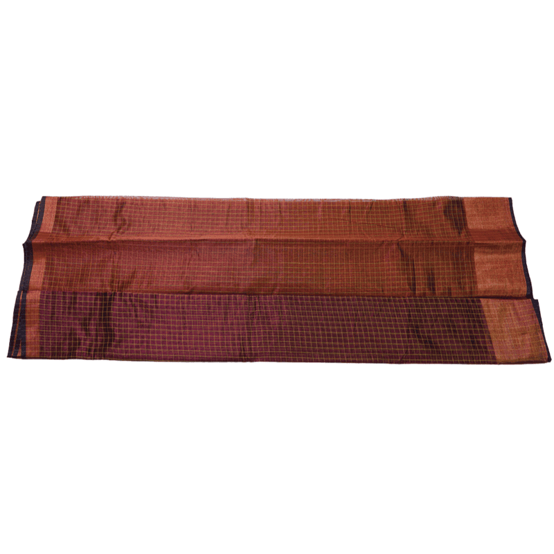 Mixed Cotton Saree (Merun)
