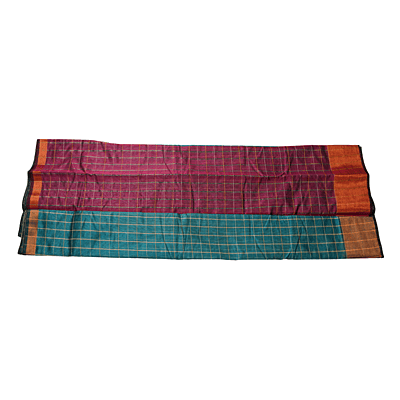 Mixed Cotton Saree (Blue)