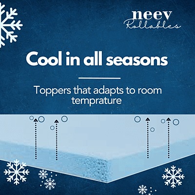 Neev 2 Inches Cool Gel Memory Foam Rollable Topper