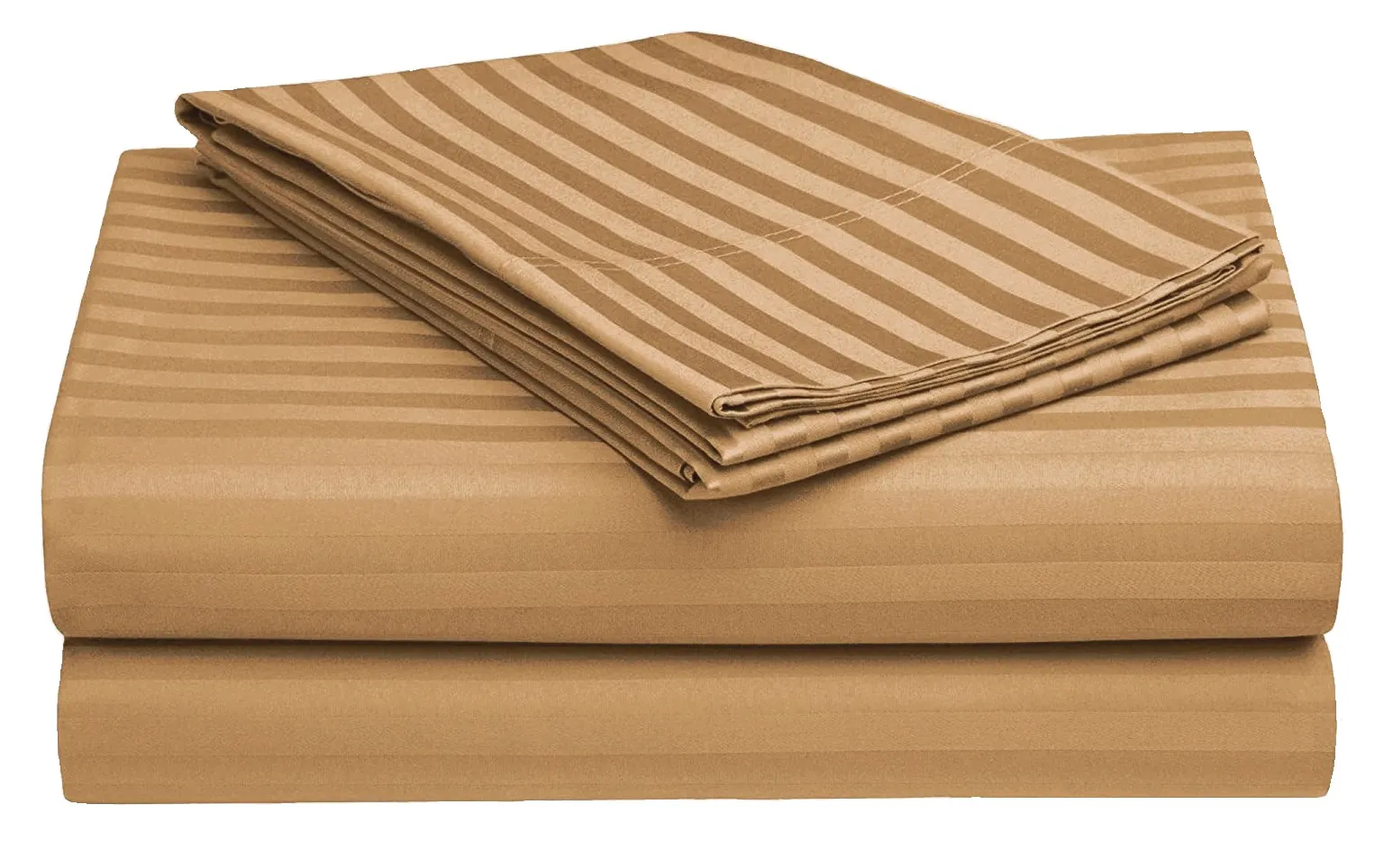 Sofrito Bedsheet Glace Cotton 300 TC - Striped - Sand Beige