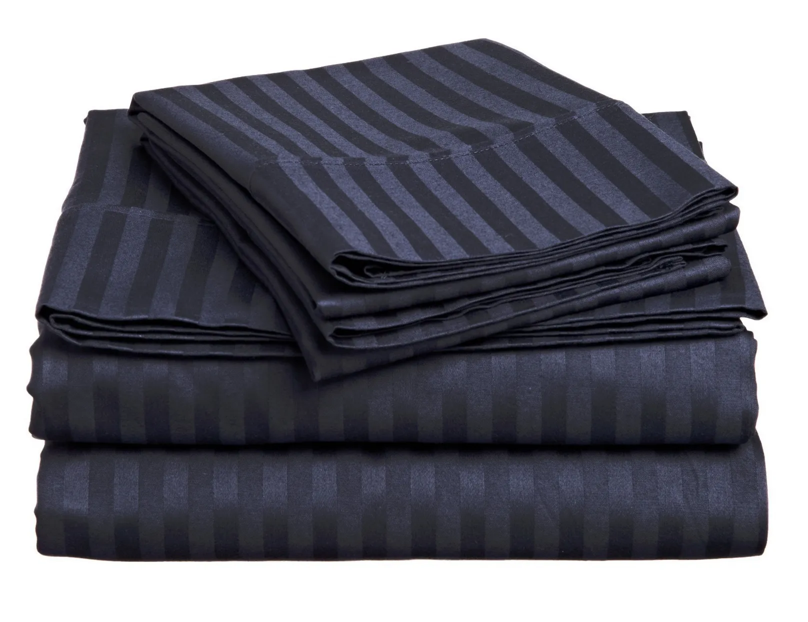 Sofrito Bedsheet (Fitted) Glace Cotton 300 TC - Striped - Hale Navy