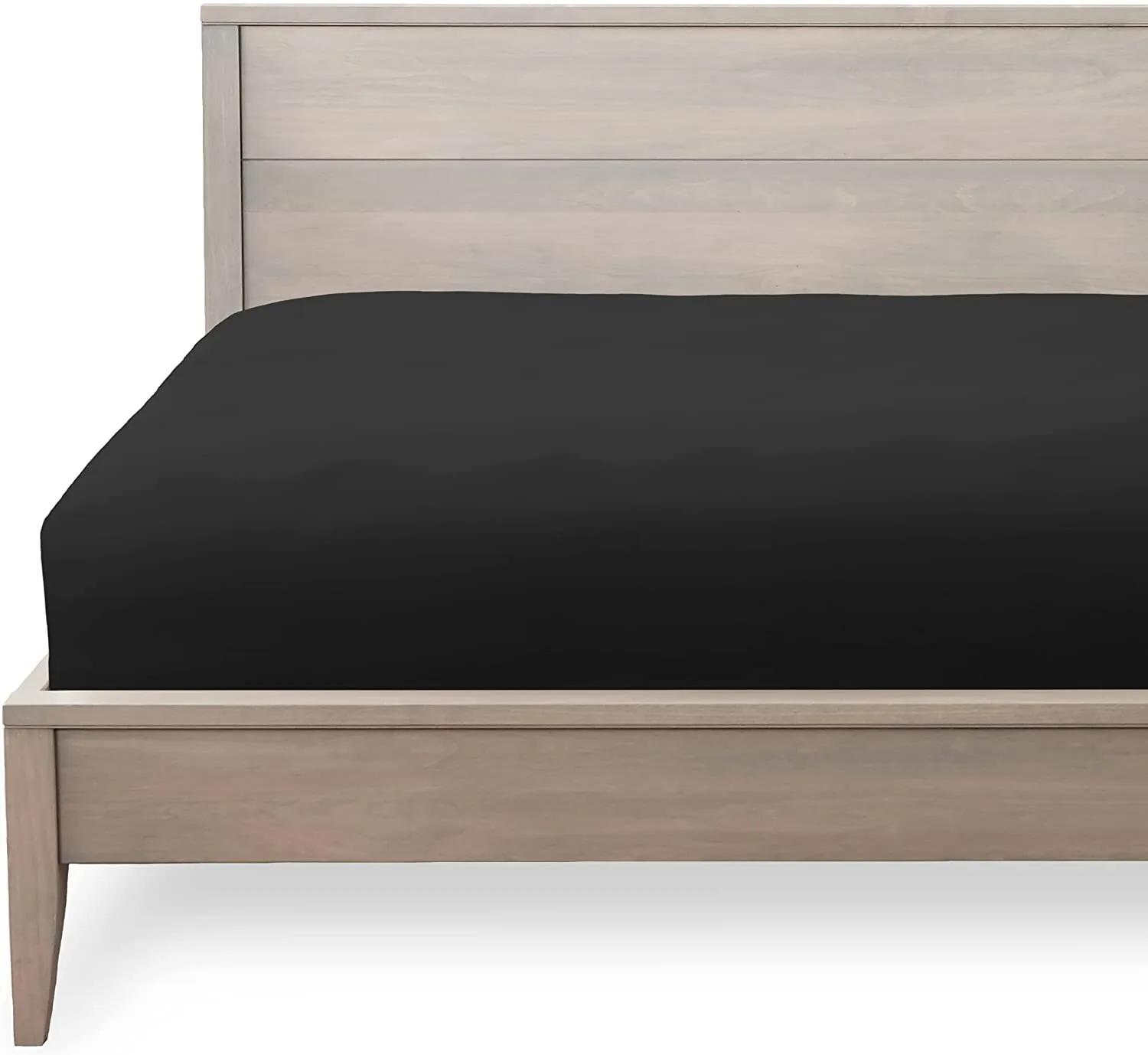 Bedsheet (Fitted) Glace Cotton 300 TC - Plain - Black