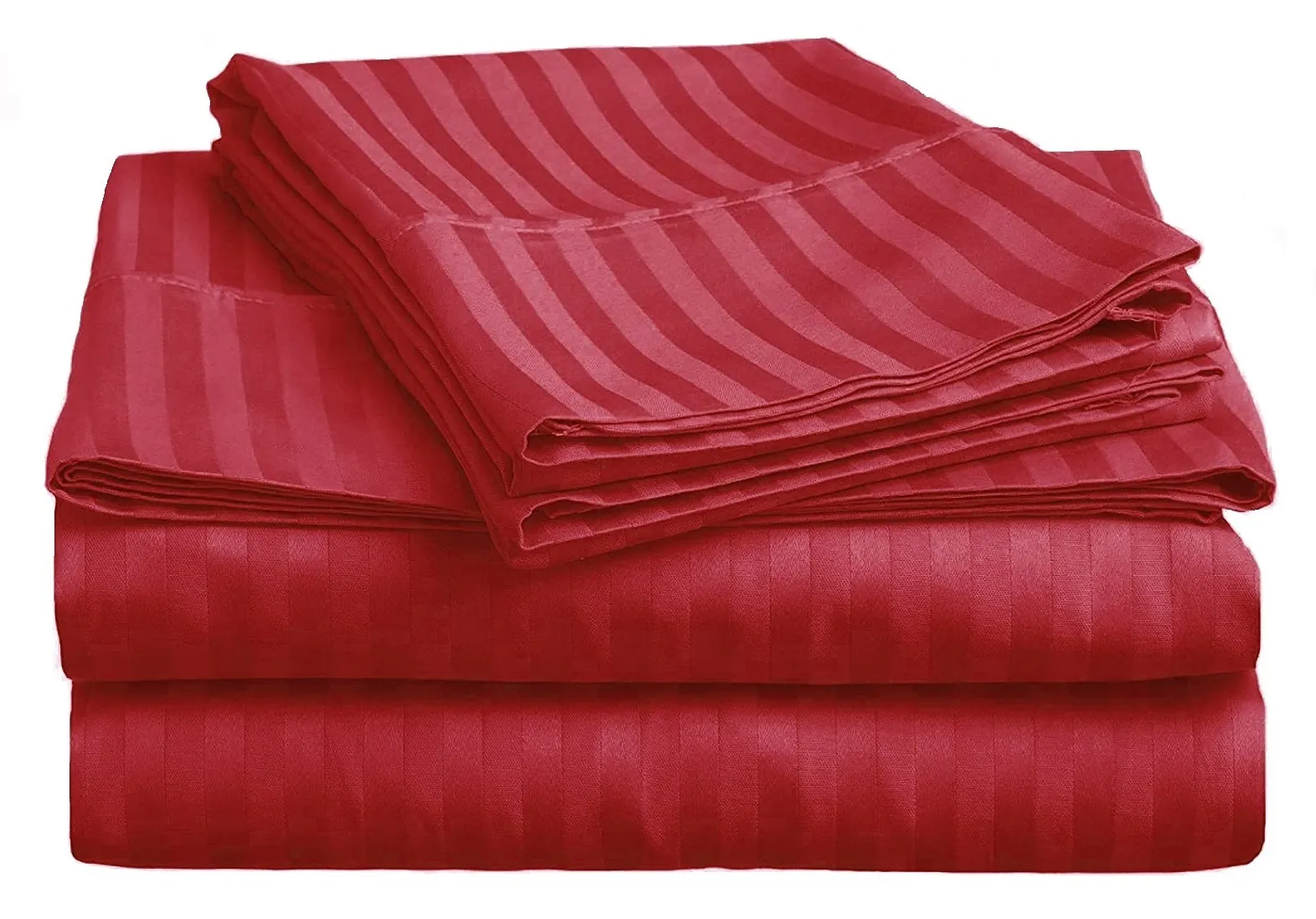 Pillow Cover Framed Glace Cotton 300 TC - Striped - Crimson Red