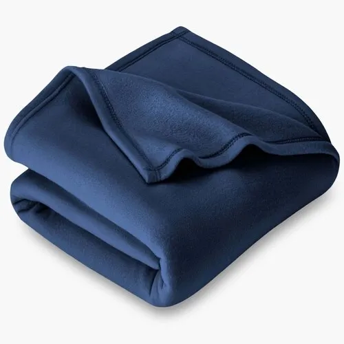 Fleece Blanket – Navy Blue | Lightweight & Travel-Friendly | Budget-Friendly | Basic Quality