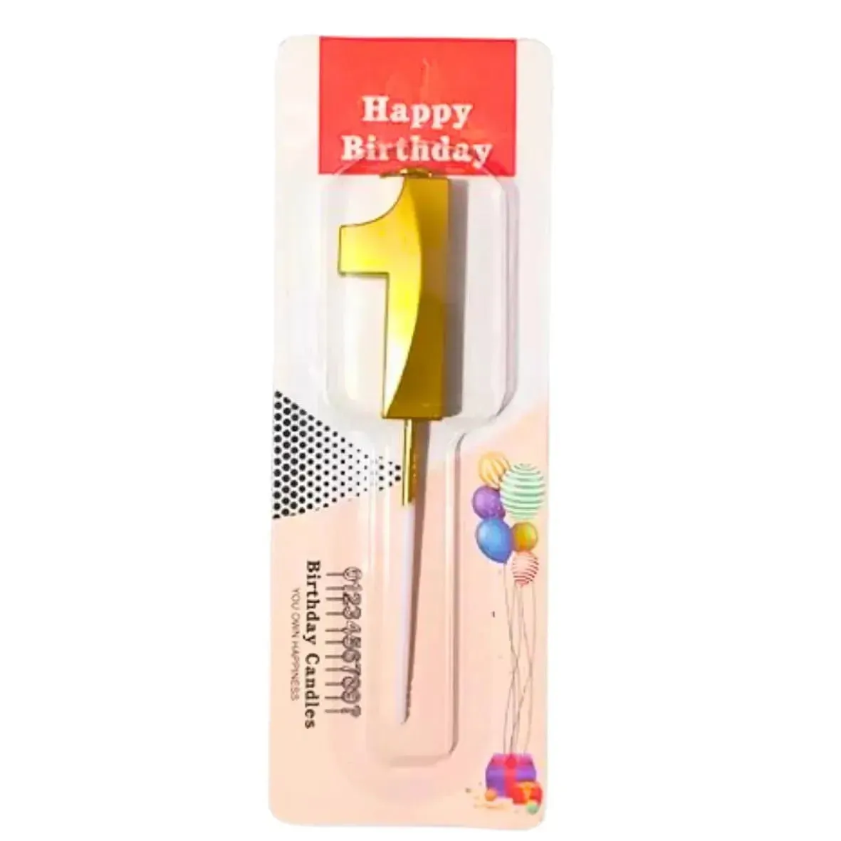 Number 1 Metallic Party Candle Number 1 Metallic Party Candle