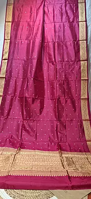 Rani Pink No Zari Banarasi Saree Online Rani Pink No Zari Banarasi Saree Online