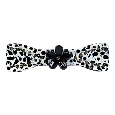 Acetate Hair Barrette with Floral Accent