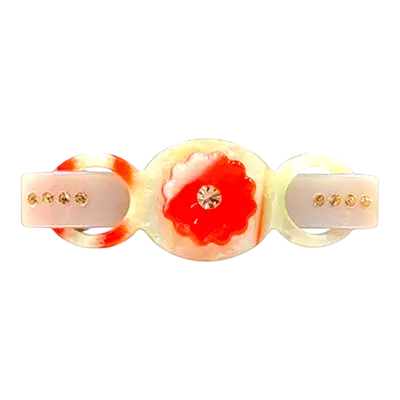 Elegant Flower & Stone Hair Barrette
