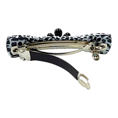 Acetate Hair Barrette with Floral Accent