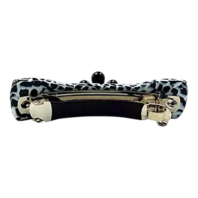 Acetate Hair Barrette with Floral Accent