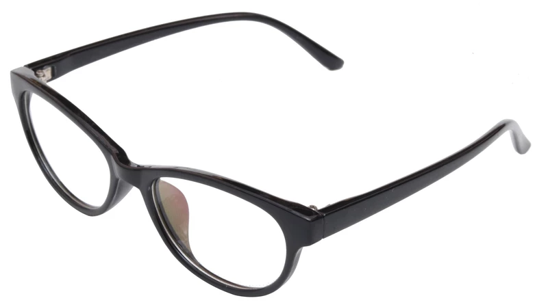 Cat Eye Spectacle Frame For Kids. Glossy Black Color Frame. Transparent Lens. Age-(3-8Years).