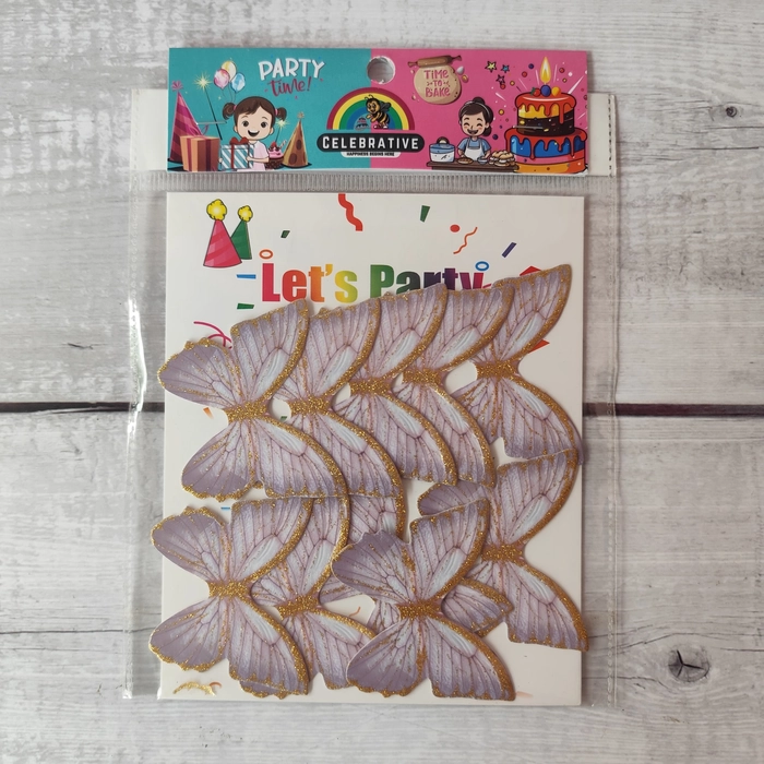 10 Pcs Glitter Purple Butterfly Topper Without Stick 10 Pcs Glitter Purple Butterfly Topper Without Stick