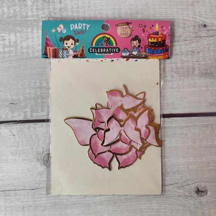 10 Pcs Pink Shades Butterfly Topper Without Stick 10 Pcs Pink Shades Butterfly Topper Without Stick