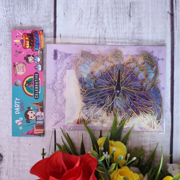 10 Pcs Shiny Purple Butterfly Without Stick 10 Pcs Shiny Purple Butterfly Without Stick