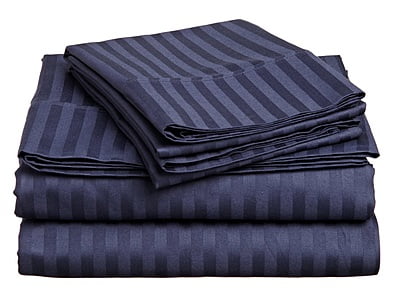 Pillow Cover Non-Framed Glace Cotton 300 TC - Striped - Navy Blue Pillow Cover Non-Framed Glace Cotton 300 TC - Striped - Navy Blue
