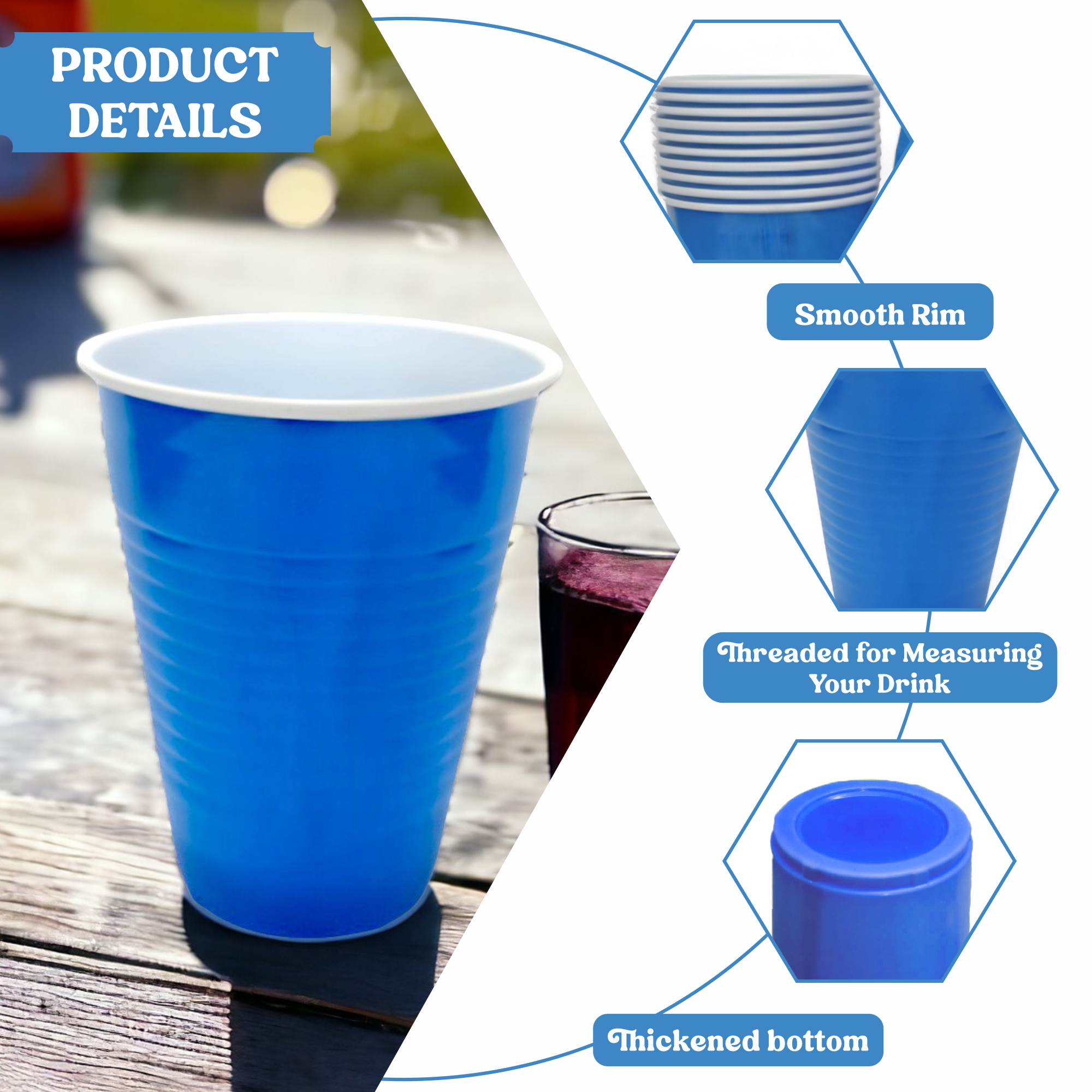 Set of 10 Blue Pong Glasses | 450ml Reusable Party Drinking Cups | Eco-Friendly Pong Cups for Parties & Games | Perfect for Parties, Events, and Games (Blue) Set of 10 Blue Pong Glasses | 450ml Reusable Party Drinking Cups | Eco-Friendly Pong Cups for Parties & Games | Perfect for Parties, Events, and Games (Blue)