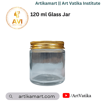 120 ml Glass Jar + GOLD Aluminium Cap 120 ml Glass Jar + GOLD Aluminium Cap